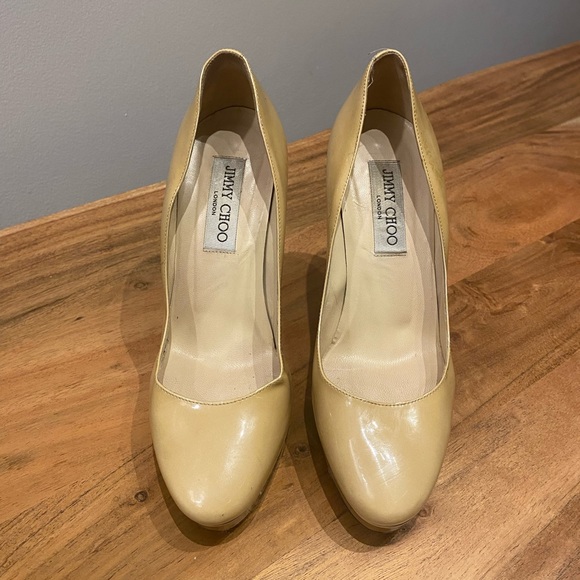 Jimmy Choo beige Alex platform heel - Picture 6 of 7